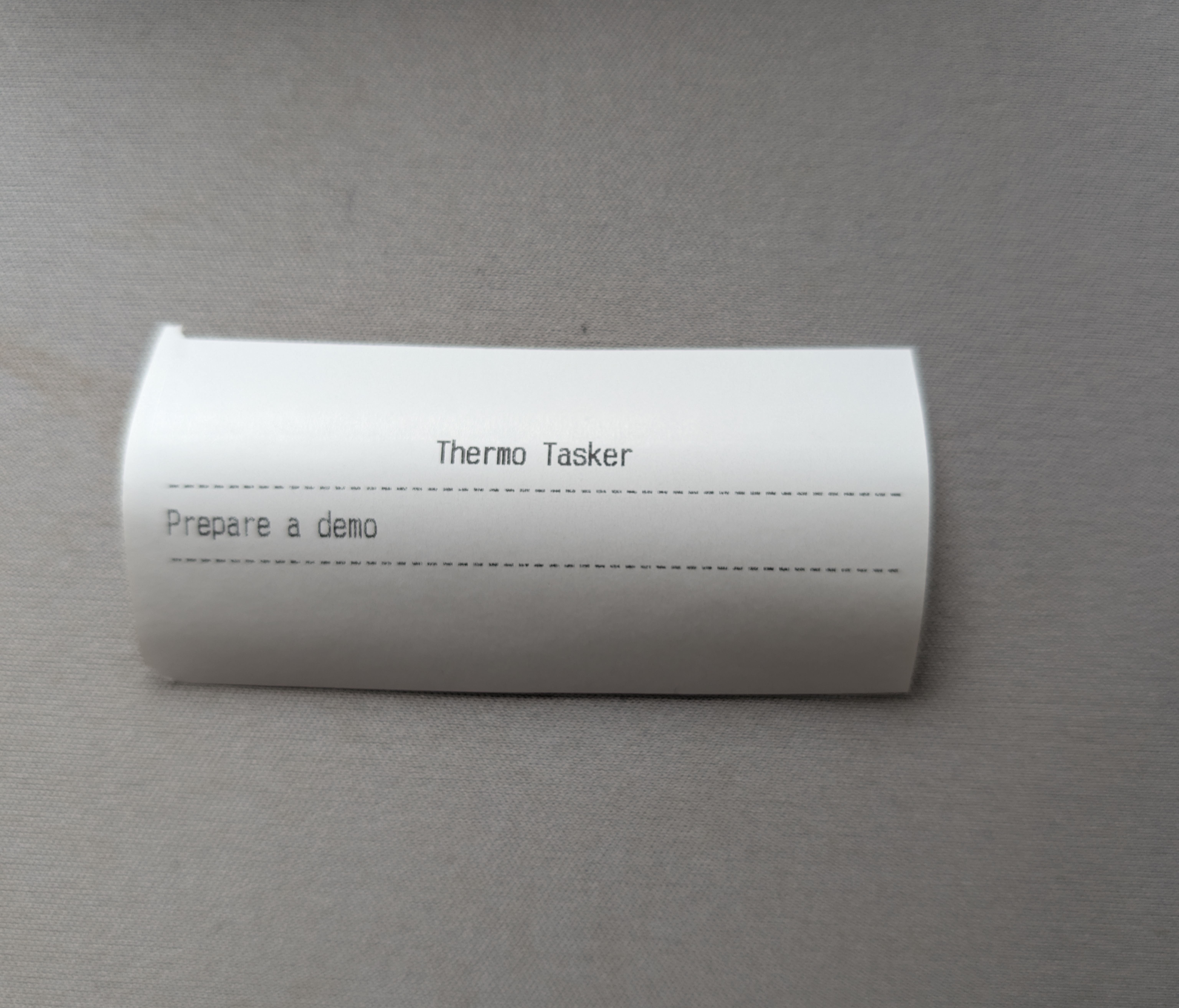 Printed task example